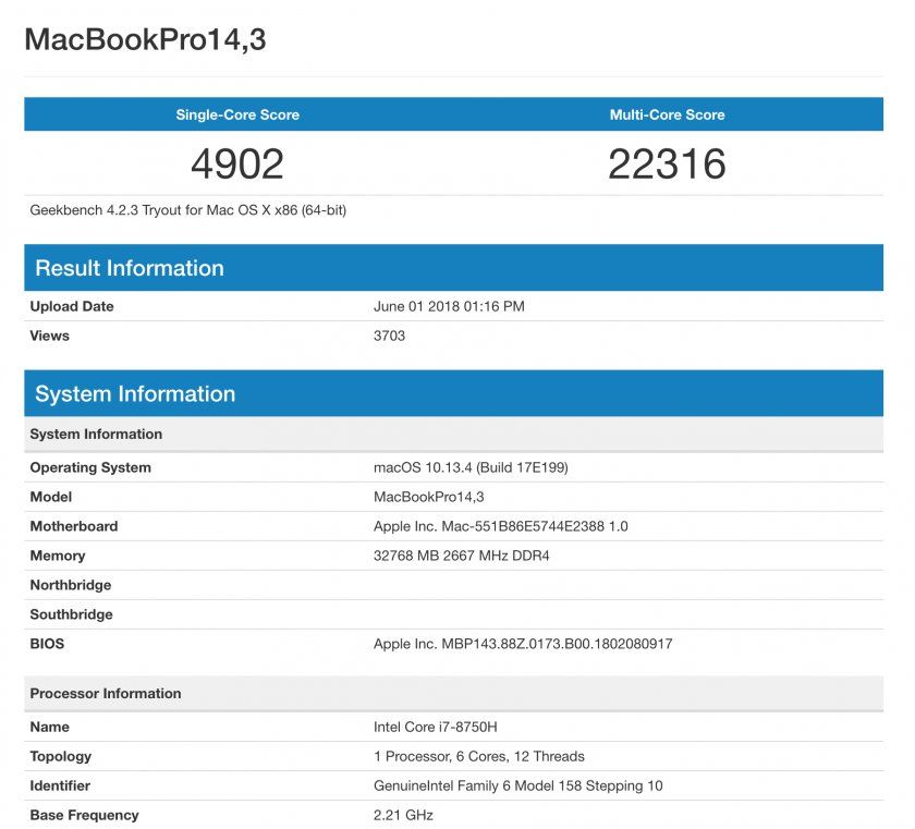 macbook 2018 32 go ram 6 coeurs intel