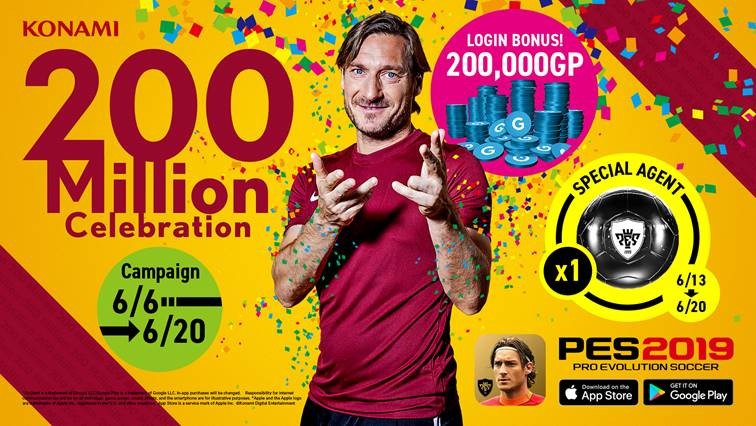 pes 2019 200 millions downloads pes 2019 200 millions downloads