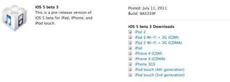 iOS5 Bêta 3 iOS5 Bêta 3
