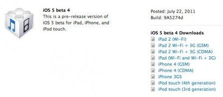 iOS 5 beta 4