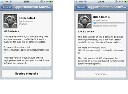 maj iOS 5 beta 4 OTA