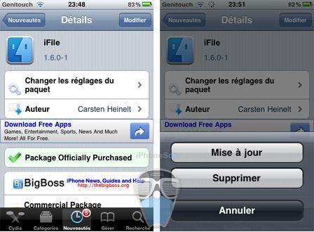 Mise à jour de iFile Mise à jour de iFile