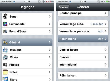 Restriction achats in-app Restriction achats in-app