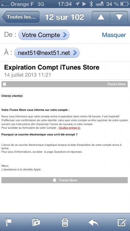 phishing apple itunes