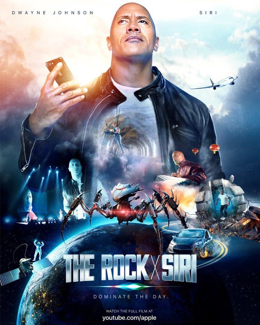 the rock siri dwayne johnson apple pub