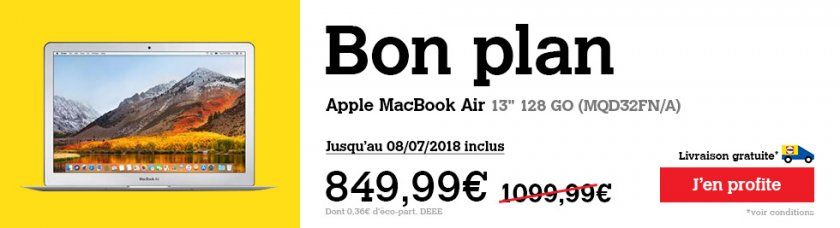 macbook air 2013 850 euros darty promo