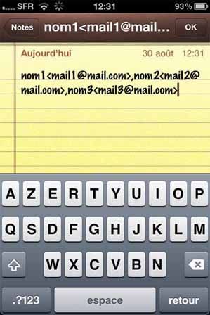 Editer dans notes Editer dans notes
