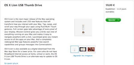 OS X Lion USB Thumb Drive disponible
