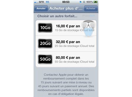 Prix iCloud Prix iCloud