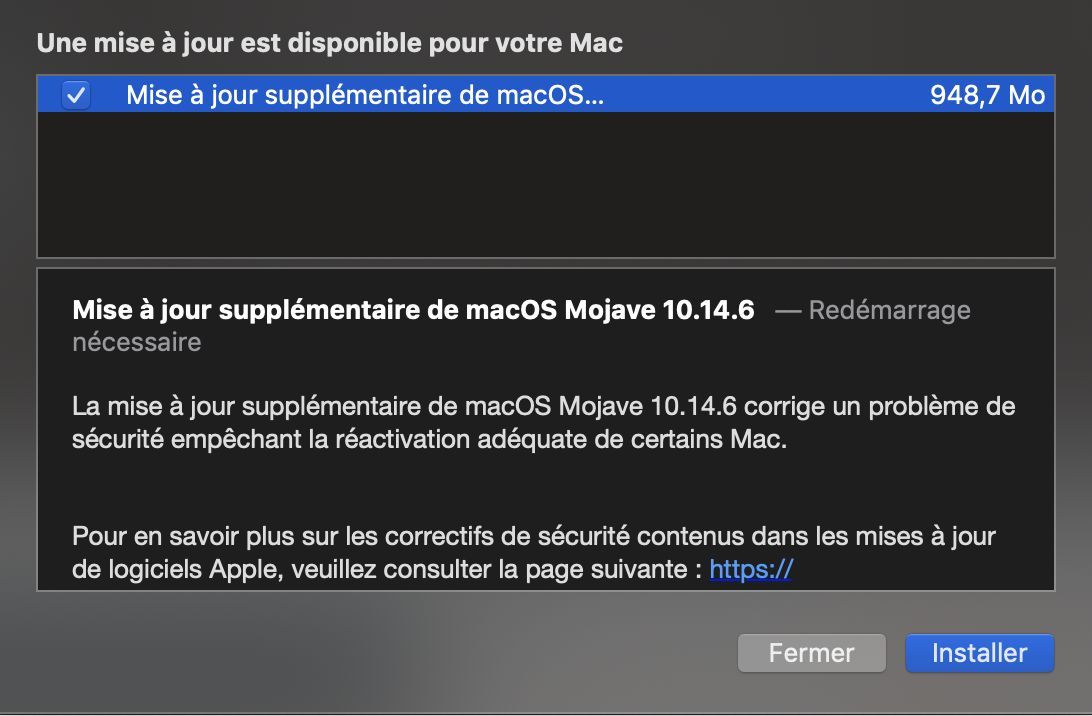 mise  jour macos mojave
