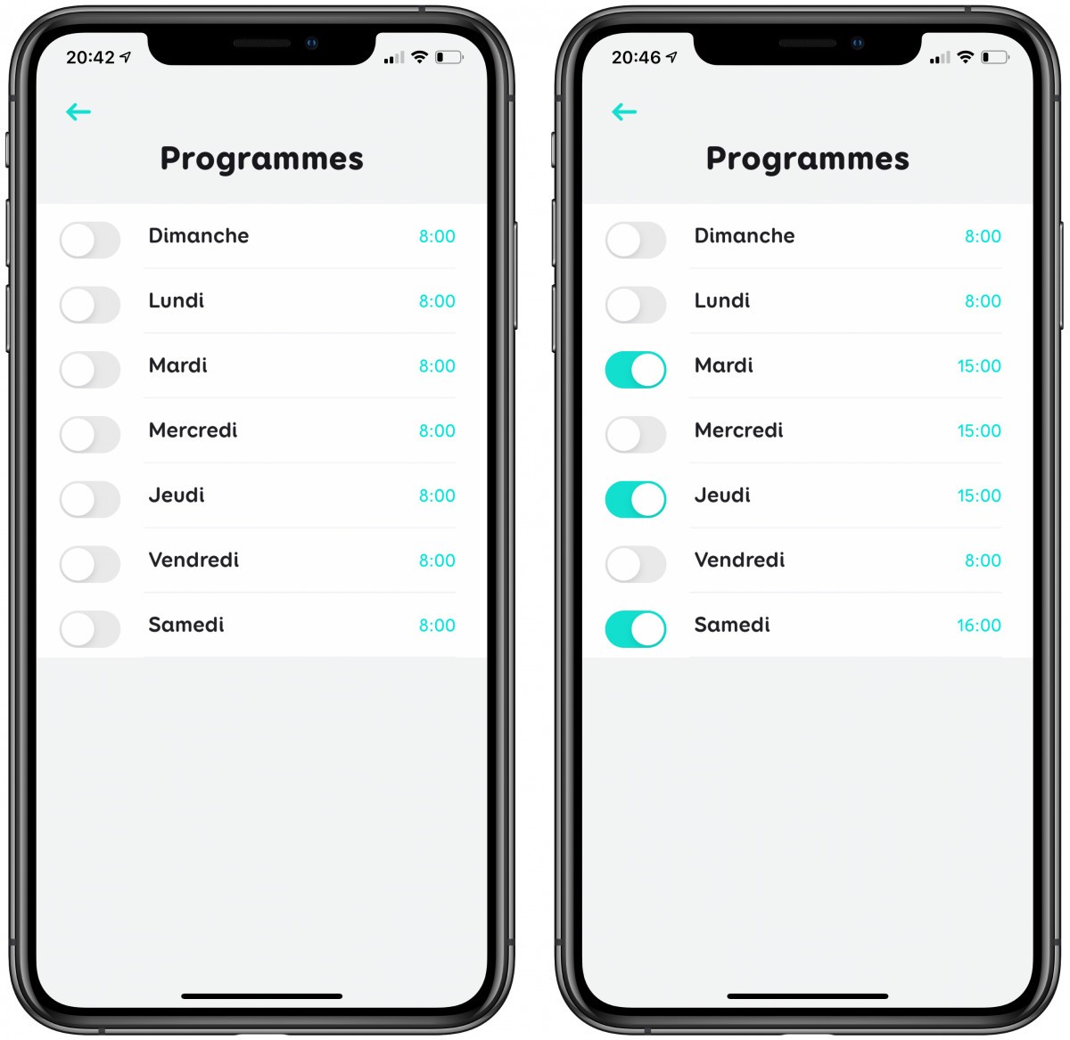 application planification des nettoyages robovac