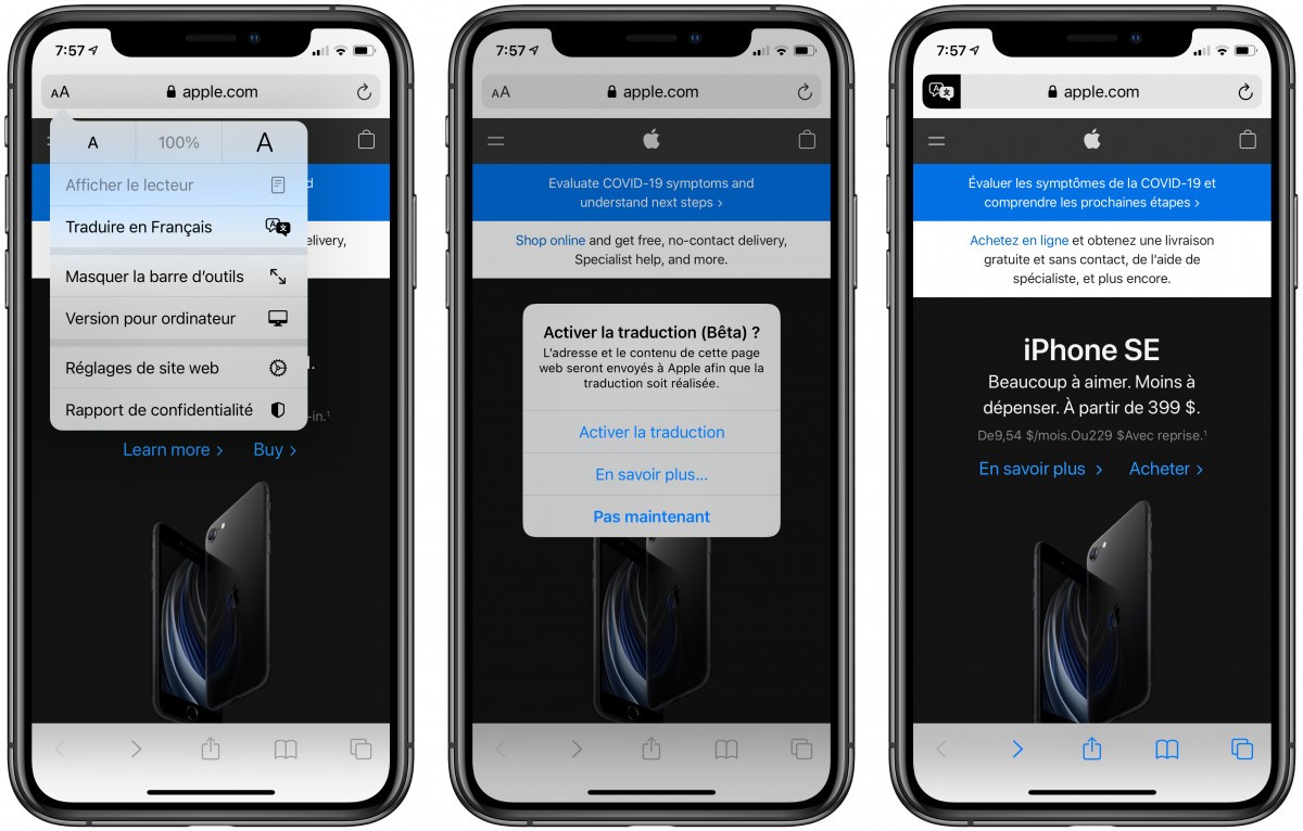 traduire safari ios 14 ipados astuce