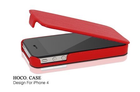 Etui Cuir Luxe Hoco Duke pour Apple iPhone 4 (Rouge) Etui Cuir Luxe Hoco Duke pour Apple iPhone 4 (Rouge)