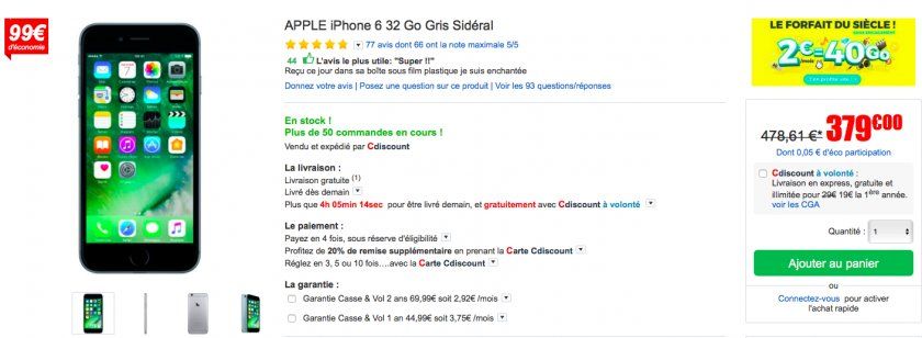 Bon Plan Profitez De Liphone 6 32 Go à 379 Chez