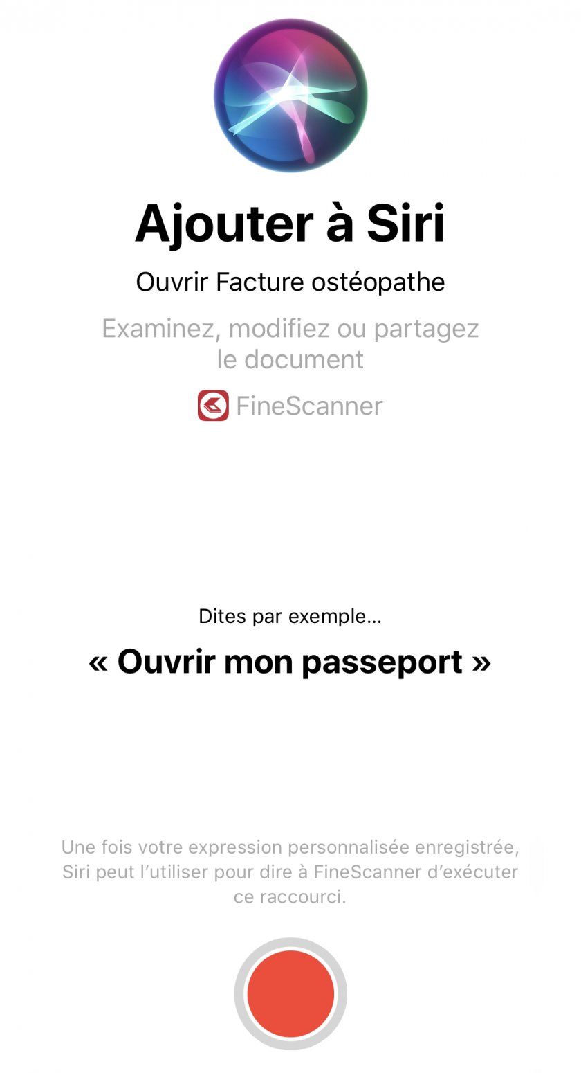 siri shortcuts raccourcis finescanner document siri shortcuts raccourcis finescanner document
