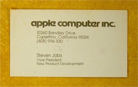 La carte de visite de Steve Jobs en 1979