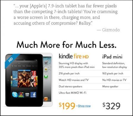 iPad Mini : Amazon lui fait de la (mauvaise) pub iPad Mini : Amazon lui fait de la (mauvaise) pub