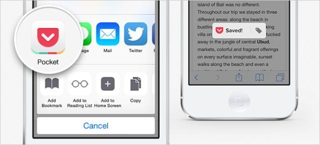 pocket ios8 extension