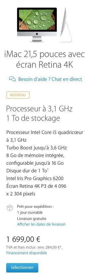 22162 apple lance un imac 21 a ecran 4k maj disponible sur le store fr 22162 apple lance un imac 21 a ecran 4k maj disponible sur le store fr
