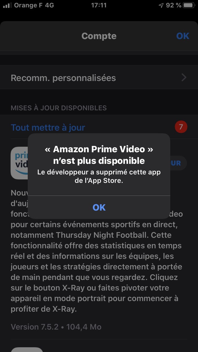 Amazon Prime Une Erreur S'est Produite L'app Amazon Prime Video supprimée de l'App Store ? (Màj) - iPhone Soft