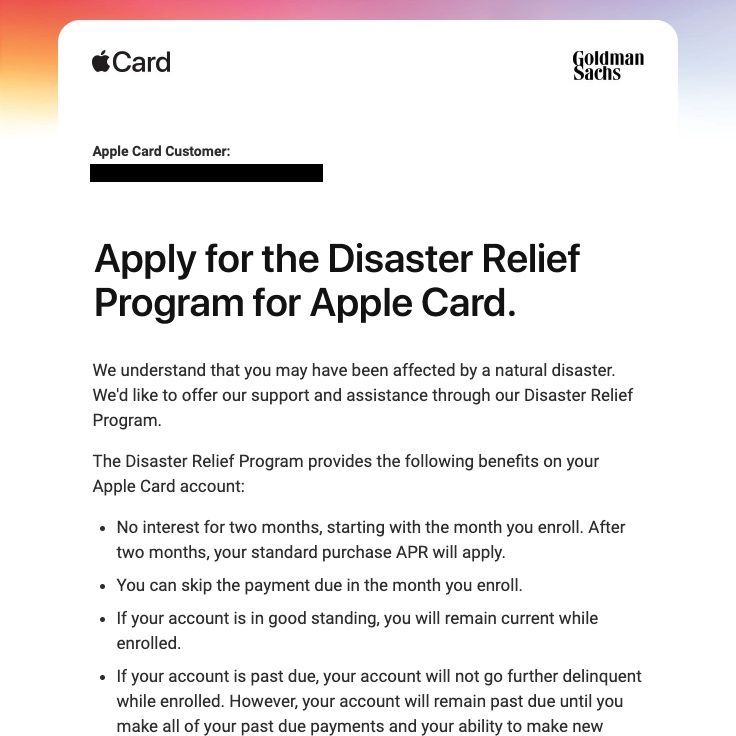programme de secours en cas de catastrophe pour l apple card programme de secours en cas de catastrophe pour l apple card