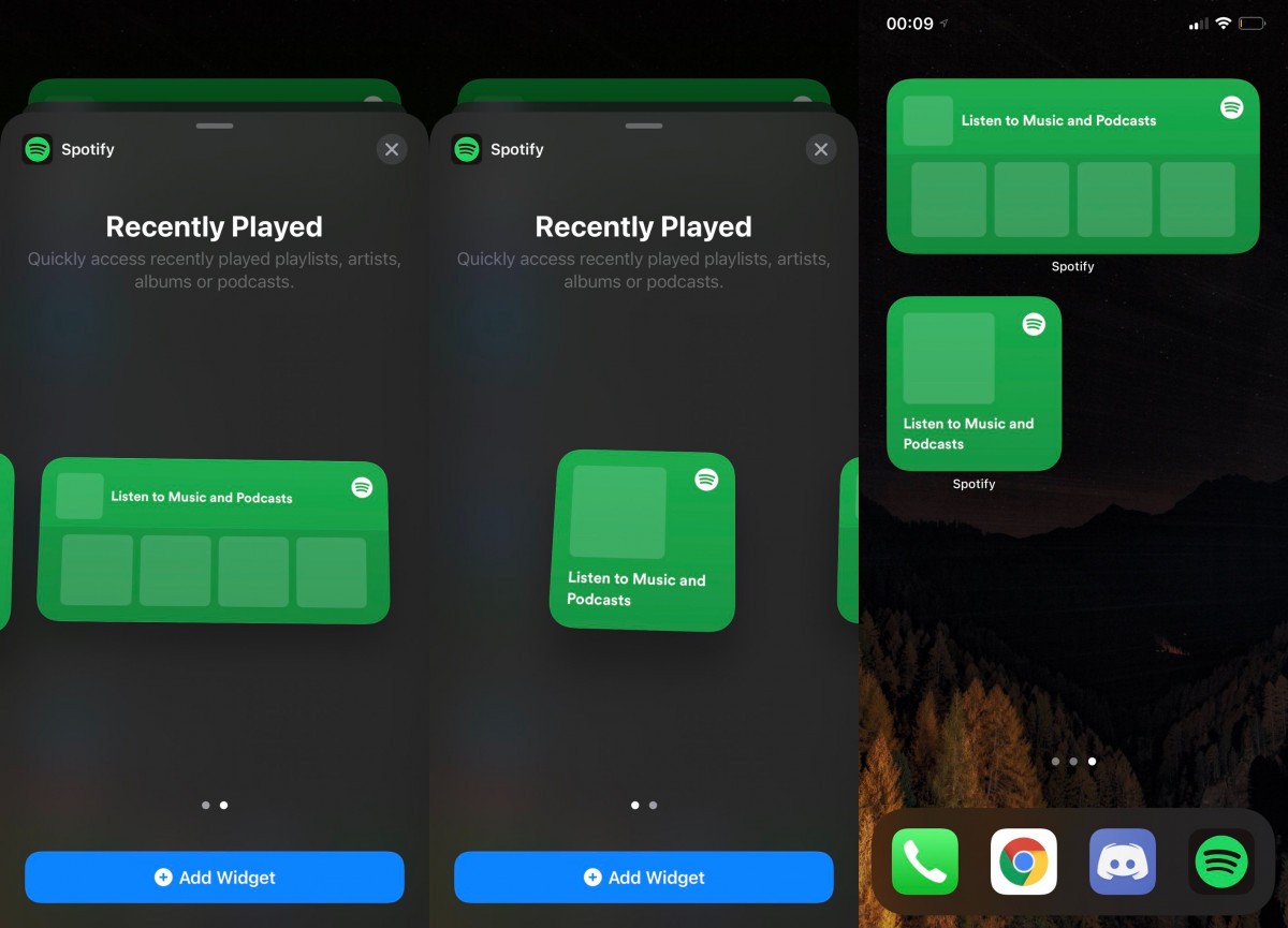 Spotify teste deux widgets iOS 14 dans sa dernière bêta - iPhone Soft