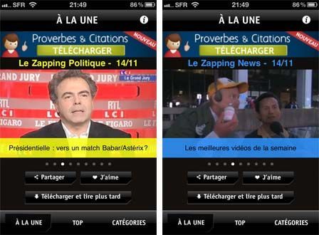 Zapping : un concentré de vidéos dans votre poche !