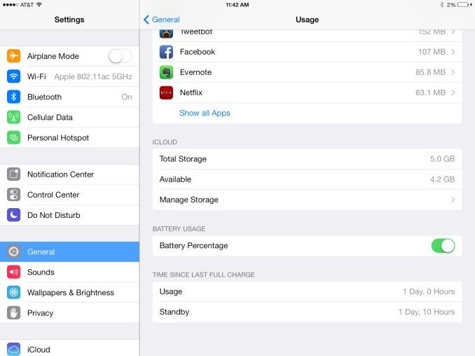 ipad air test batterie