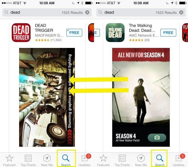 recherche ios sept app store