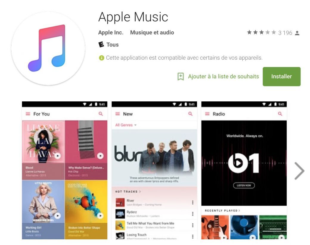 apple music sur android