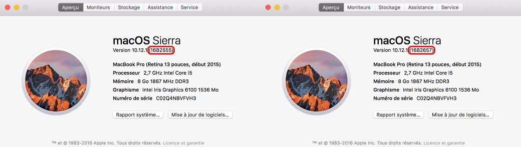 touch bar macos sierra version 10.12.1