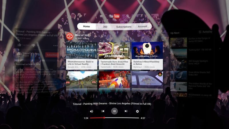 youtube vr menu