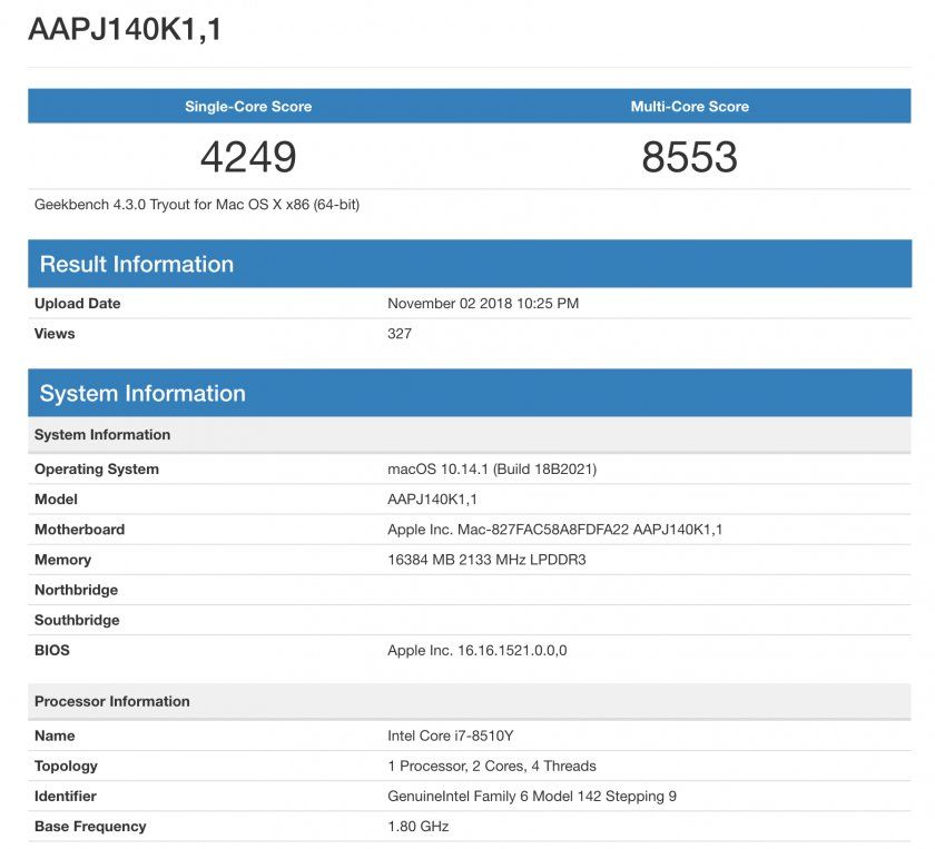 macbook air 2019 benchmark