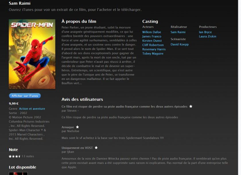 vf spiderman itunes vf spiderman itunes