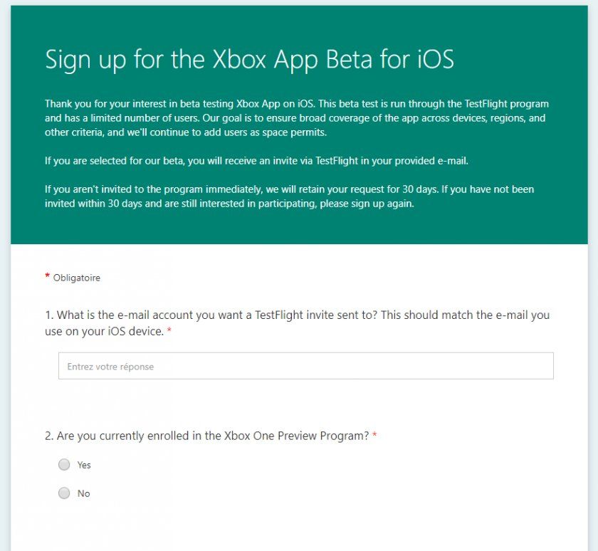 xbox ios beta