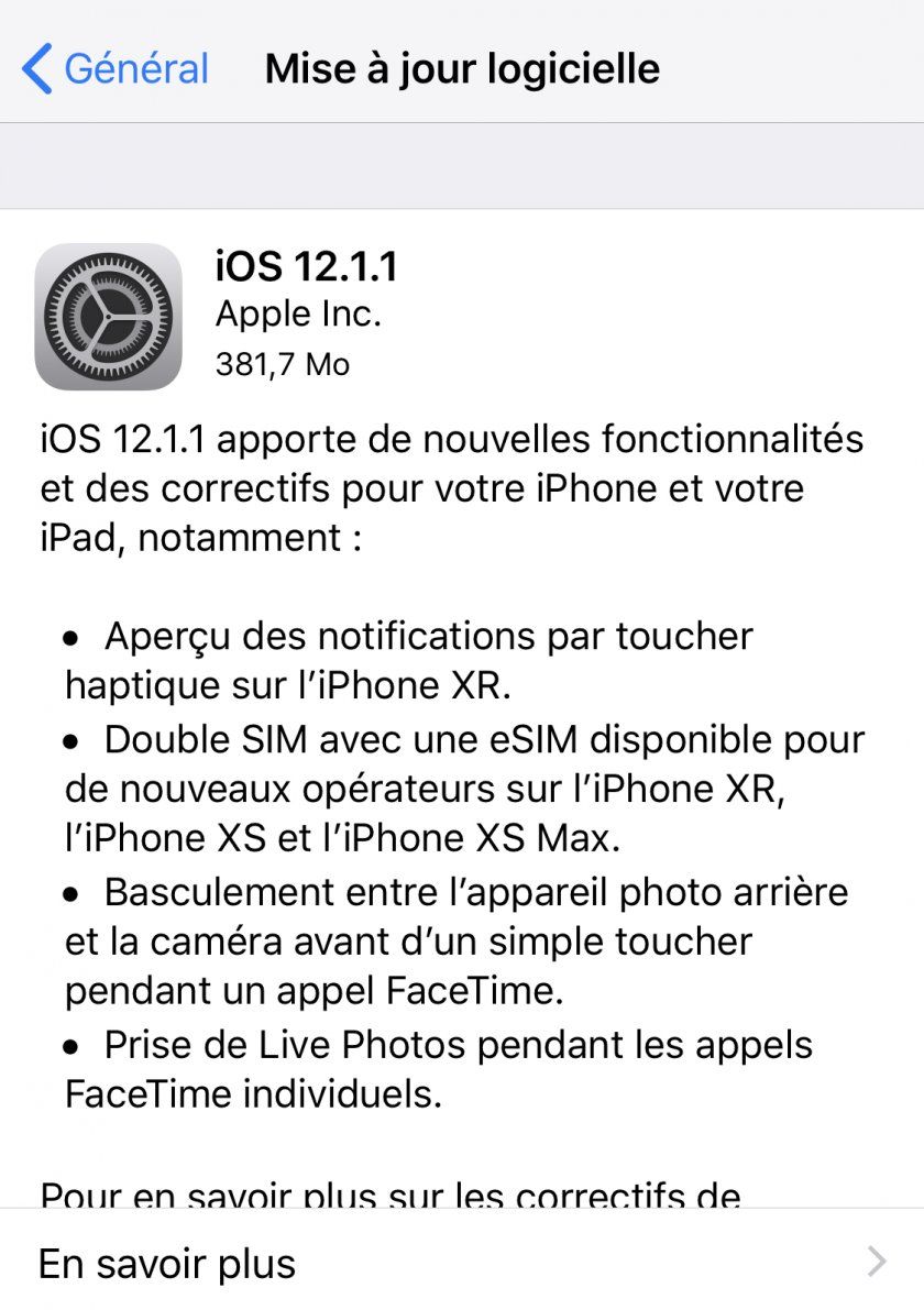 ios 12.1.1 mise   jour