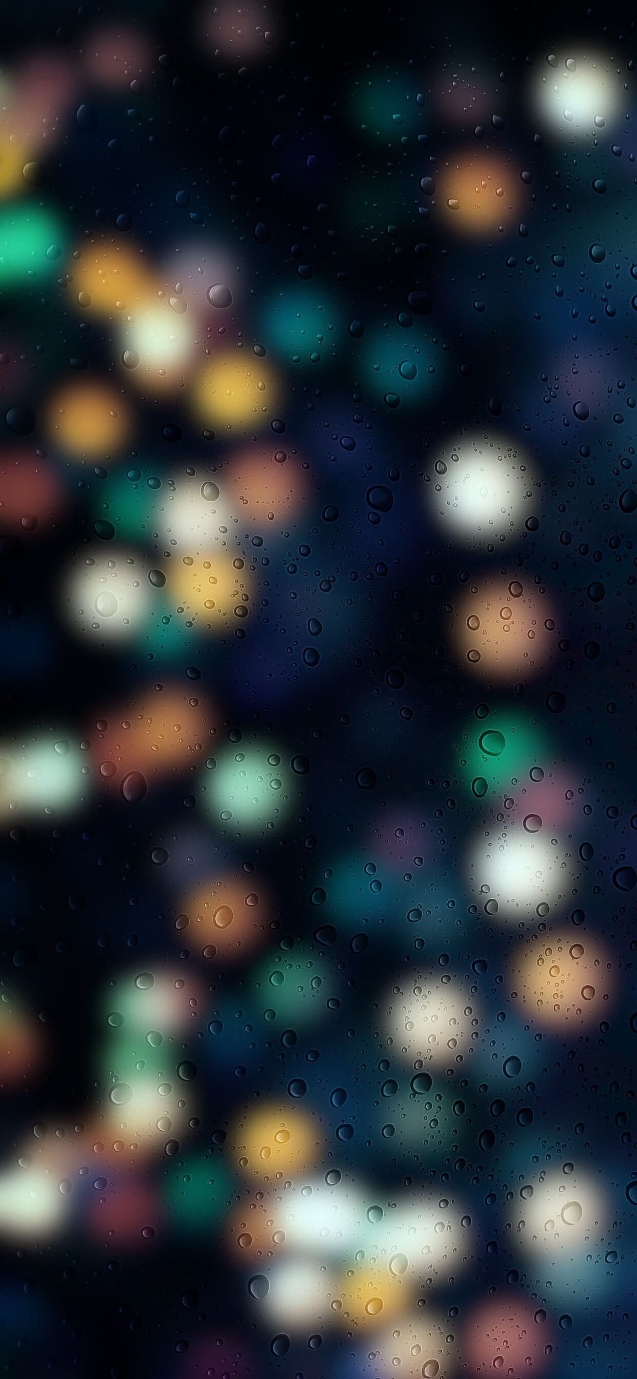 fond ecran noel christmas lights rain drops blue