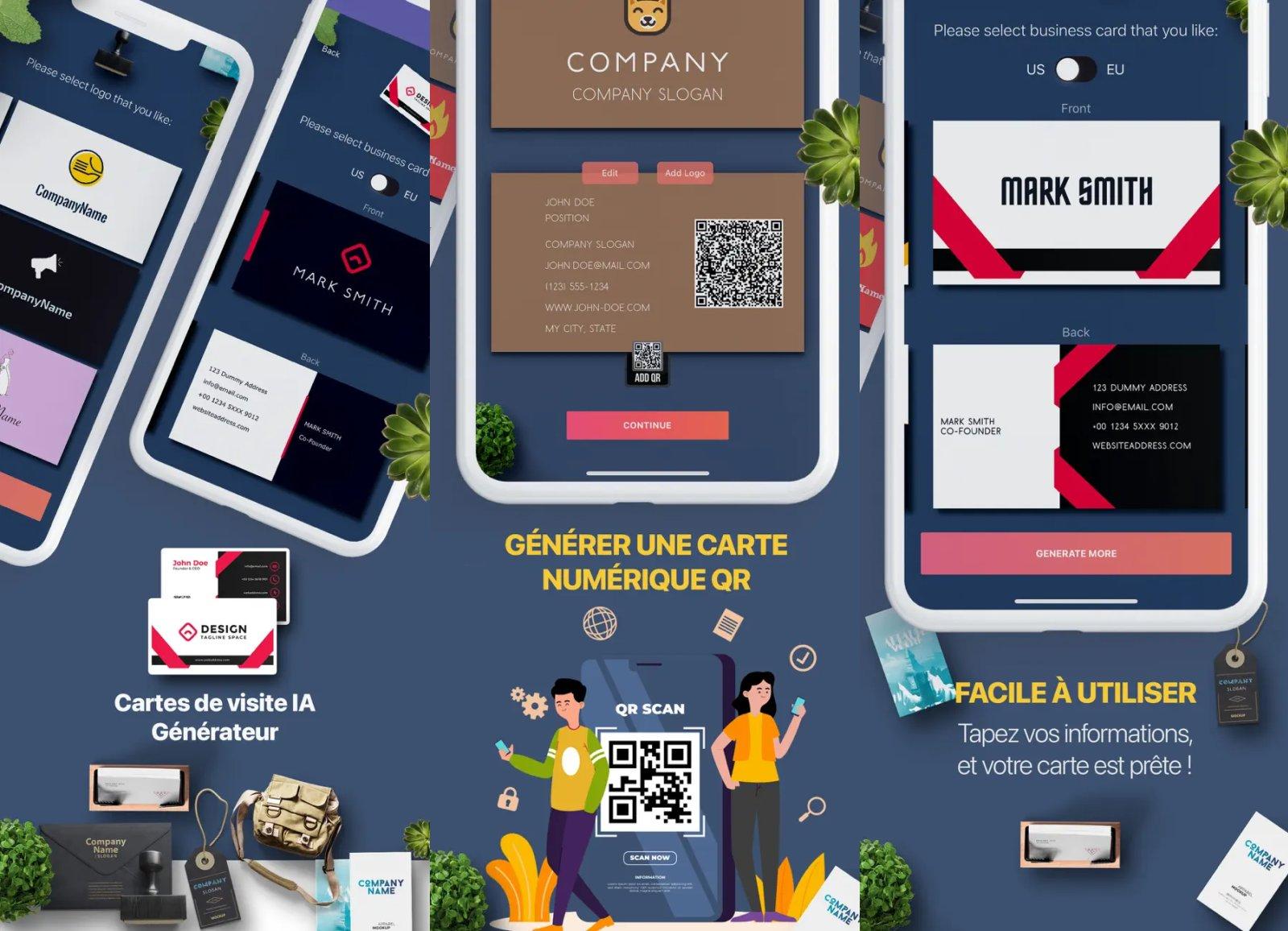 generateur de cartes de visite capture app ipa iphone ipad