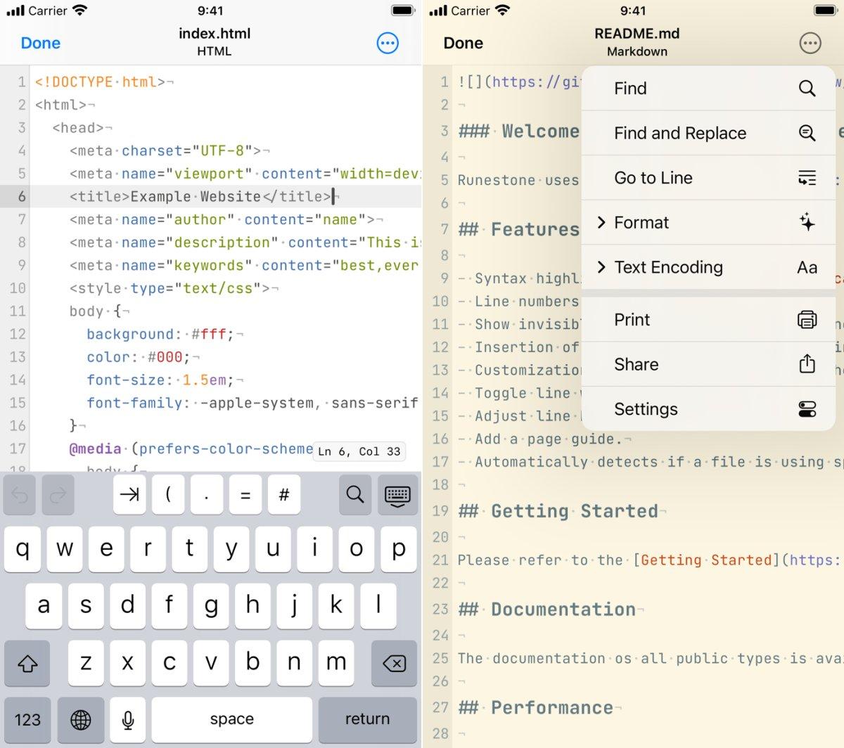 runestone text editor capture app ipa iphone ipad