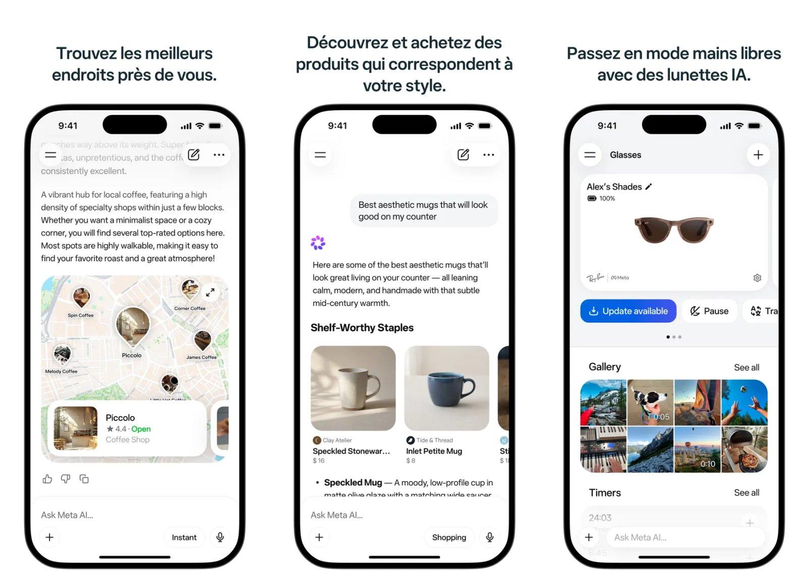 meta ai assistant et lunettes capture app ipa iphone
