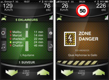 L'avertisseur de radar communautaire Eklaireur iPhone gratuit en  partenariat avec