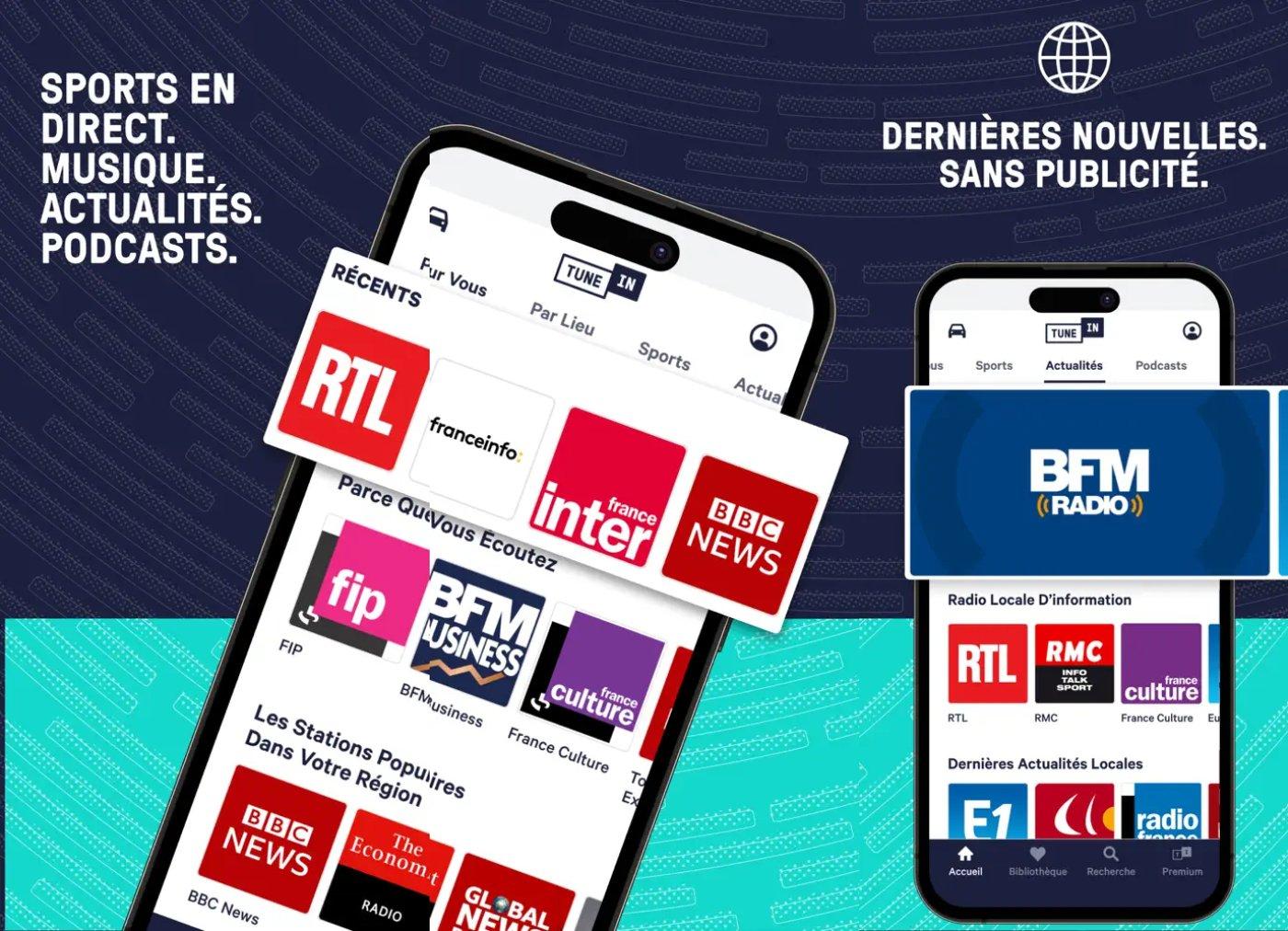 tunein radio musique sport capture app ipa iphone ipad