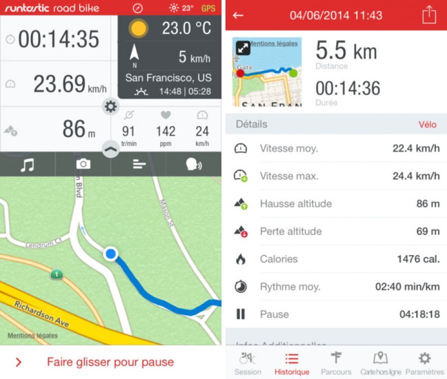 runtastic road bike tracker