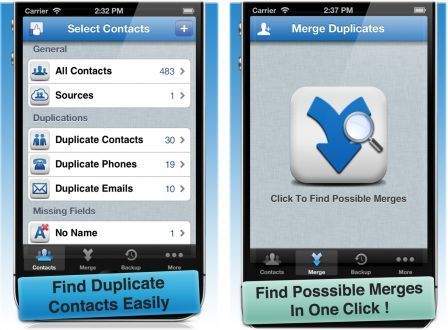 iphone merge duplicate contacts