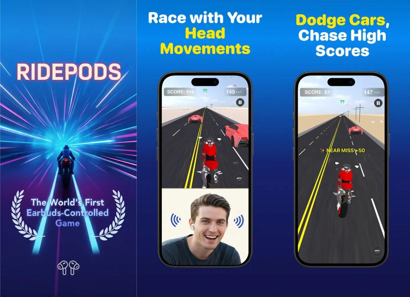 ridepods race with head capture jeu ipa iphone