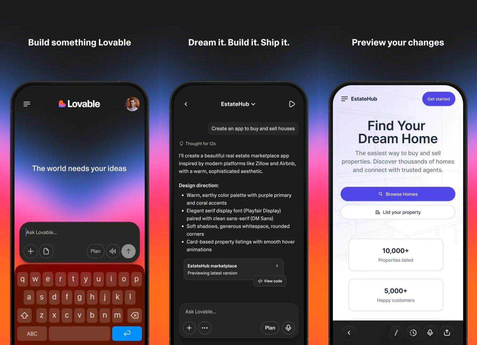 lovable build with ai capture app ipa iphone