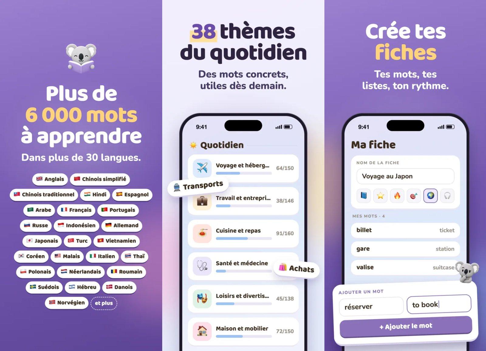 koko vocabulaire anglais capture app ipa iphone