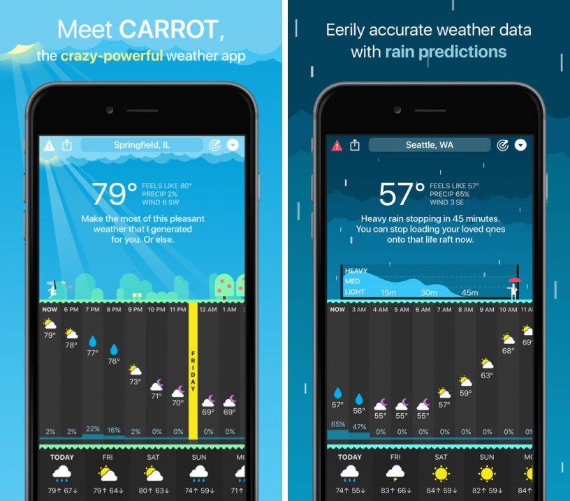 carrot weather change voice
